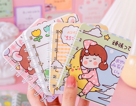 SỔ TAY LÒ XO MINI A7 GHI CHÉP, NHỎ GỌN TIỆN LỢI, HỌA TIẾT DỄ THƯƠNG ĐÁNG YÊU GIÁ SIÊU RẺ