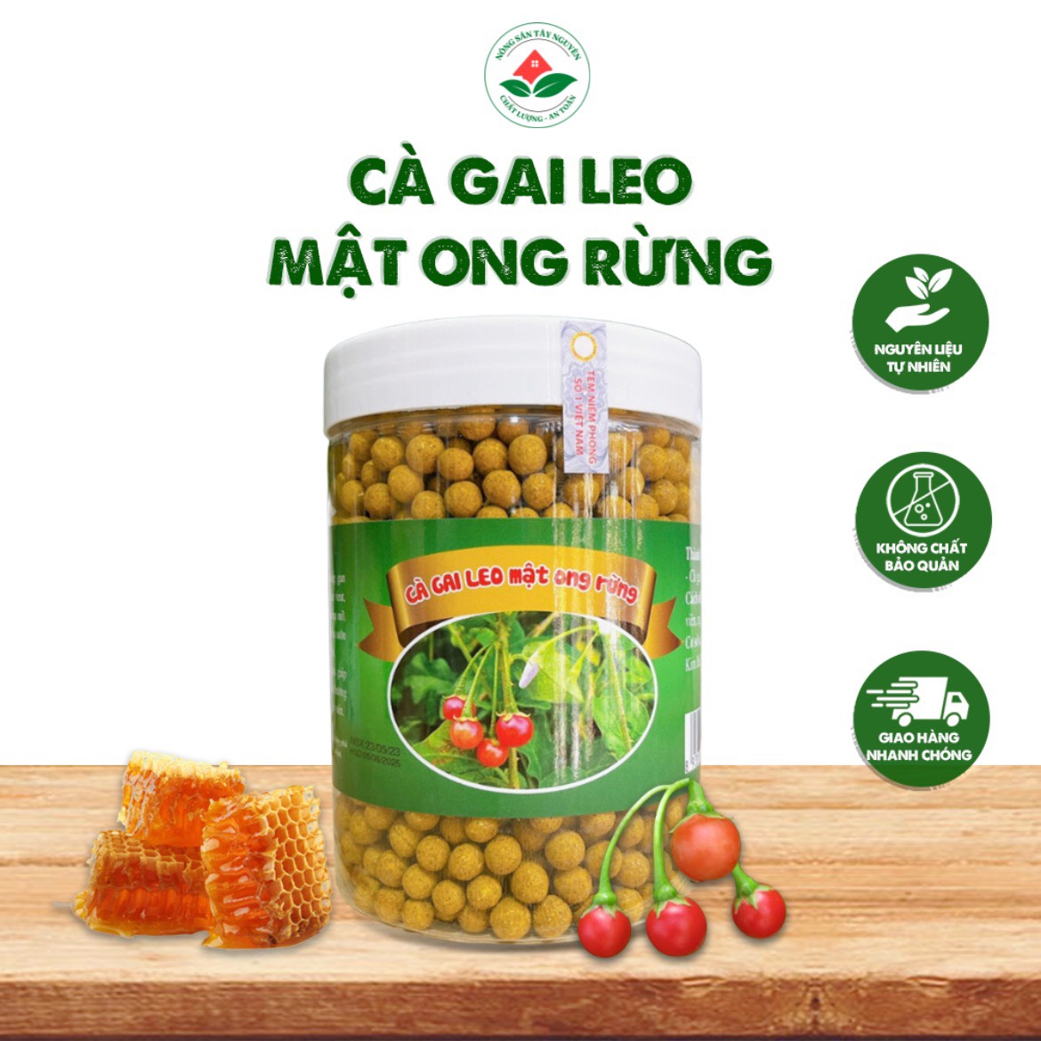 Viên cà gai leo mật ong rừng hộp 500gr