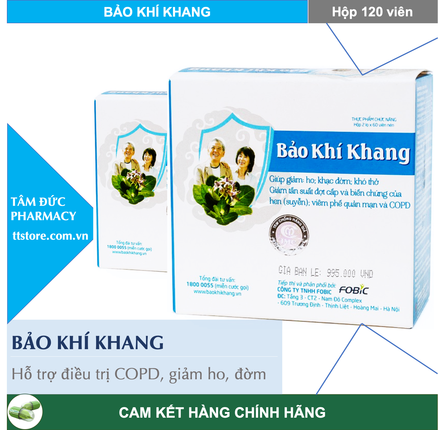 Bảo khí khang - hỗ trợ hen suyển, copd, giúp giảm đờm, ho, khó thở