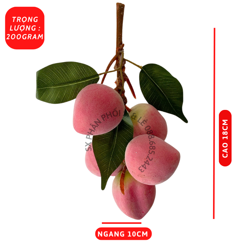 Chùm đào tiên giả giống thật - Trái cây giả