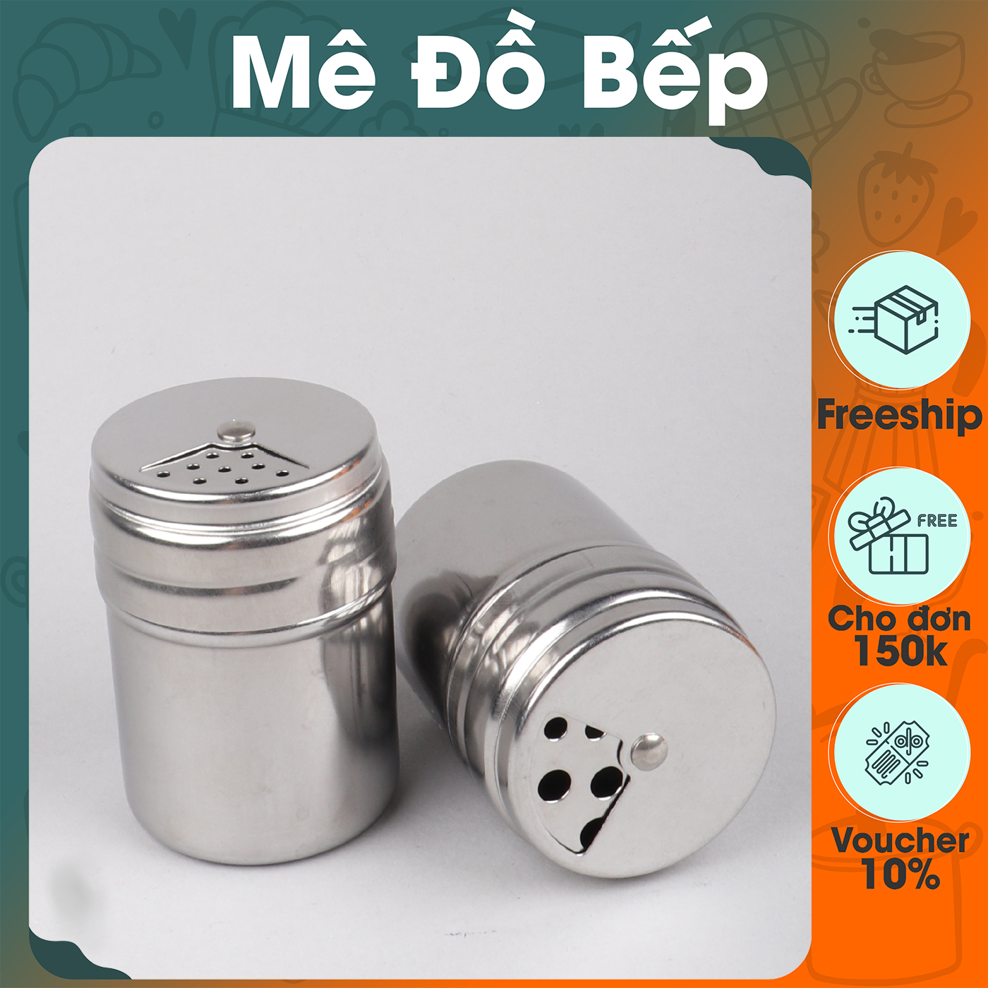 Hủ đựng tăm và đựng tiêu inox cao cấp HDT01 – BamBam Store