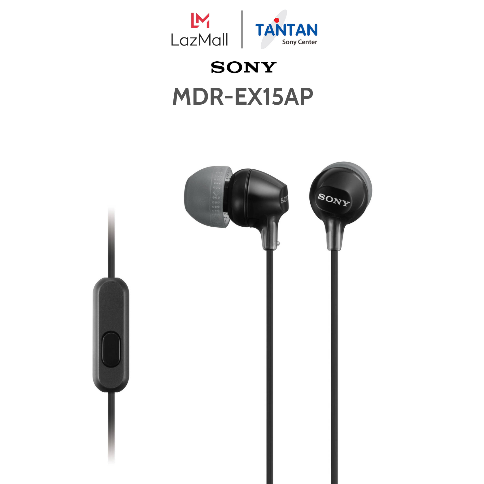 TAI NGHE SONY CẮM DÂY MDR-EX15AP | Loa Dynamic rộng 9mm - Micro và Phím điều khiển trên dây - Nút tai silicon vừa vặn, thoải mái - Màu sắc nổi bật, thiết kế nhỏ gọn | BẢO HÀNH 12 THÁNG TOÀN QUỐC