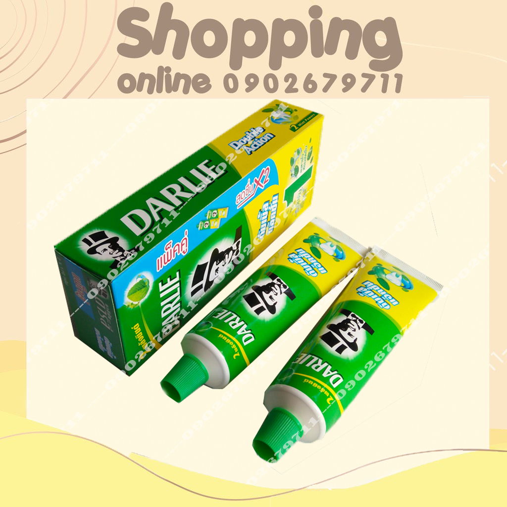 Combo 2 tuýp kem đánh răng darlie ông tây đen thái lan 140gr