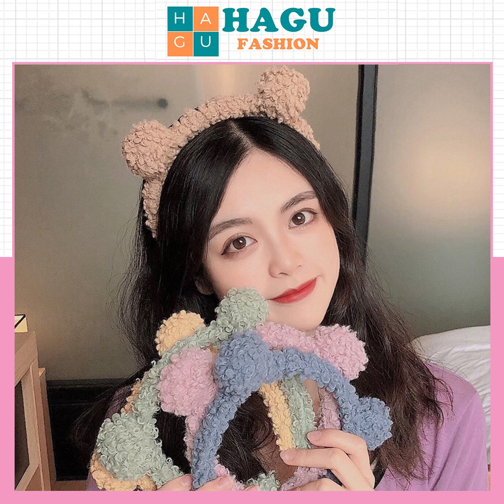 Cài tóc đôi bông tròn gấu siêu dễ thương 361 phong cách ulzzang