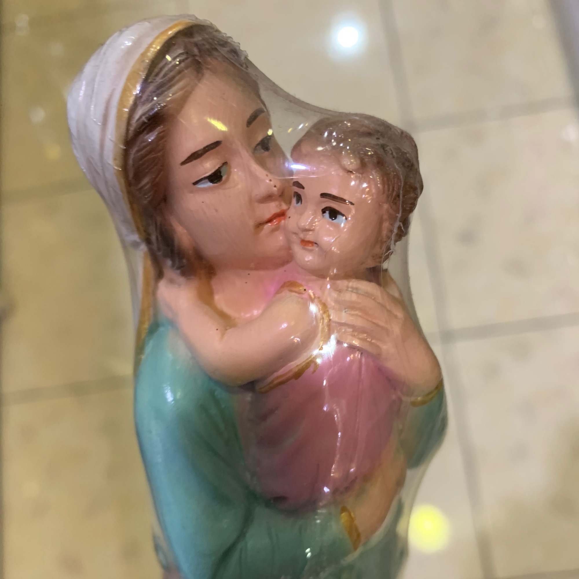 Tượng công giáo- Tượng đức mẹ bồng chúa cao 25cm