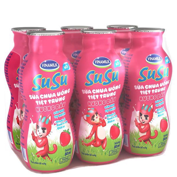 Sữa chua uống susu hương dâu 80ml: thùng 48 chai