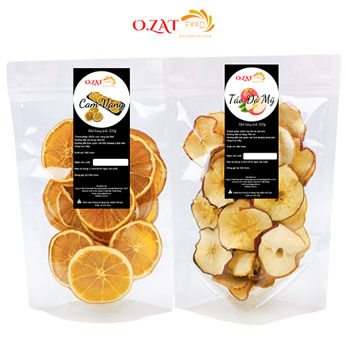 Detox cam táo cắt lát sấy khô o.zat mỗi loại 100g