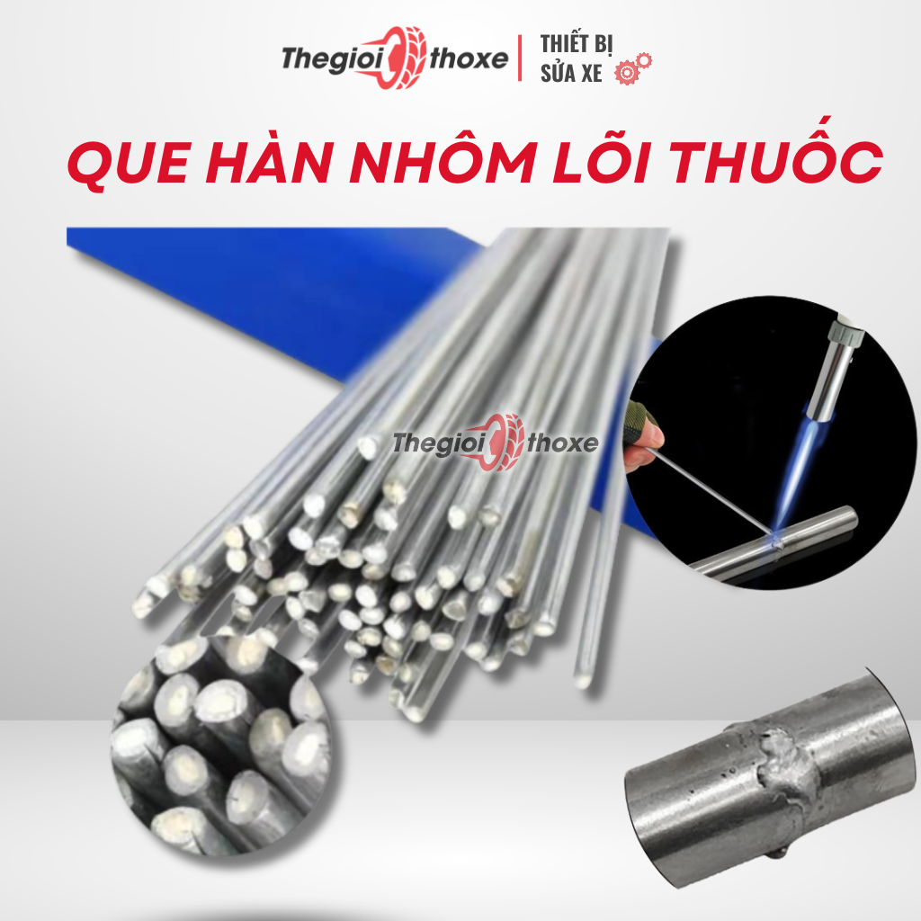 Que hàn nhôm lõi thuốc cao cấp - dây hàn nhôm có sẵn lõi thuốc - Hàn bằng khò gas tiện lợi - Thế Giới Thợ Xe