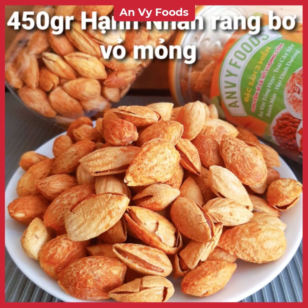 Hạt Hạnh nhân rang bơ vỏ mỏng 500gr, giòn béo thơm ngon