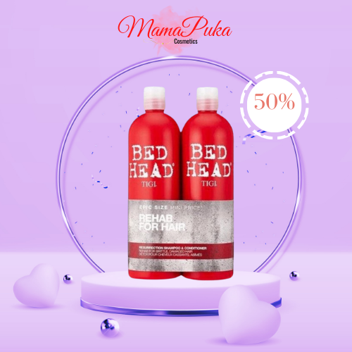 Cặp dầu gội xả tigi đỏ bed head chuyên phục hồi tóc hư tổn cấp độ 3 - dung tích 750ml - 𝗠𝗮𝗺𝗮𝗽𝘂𝗸𝗮