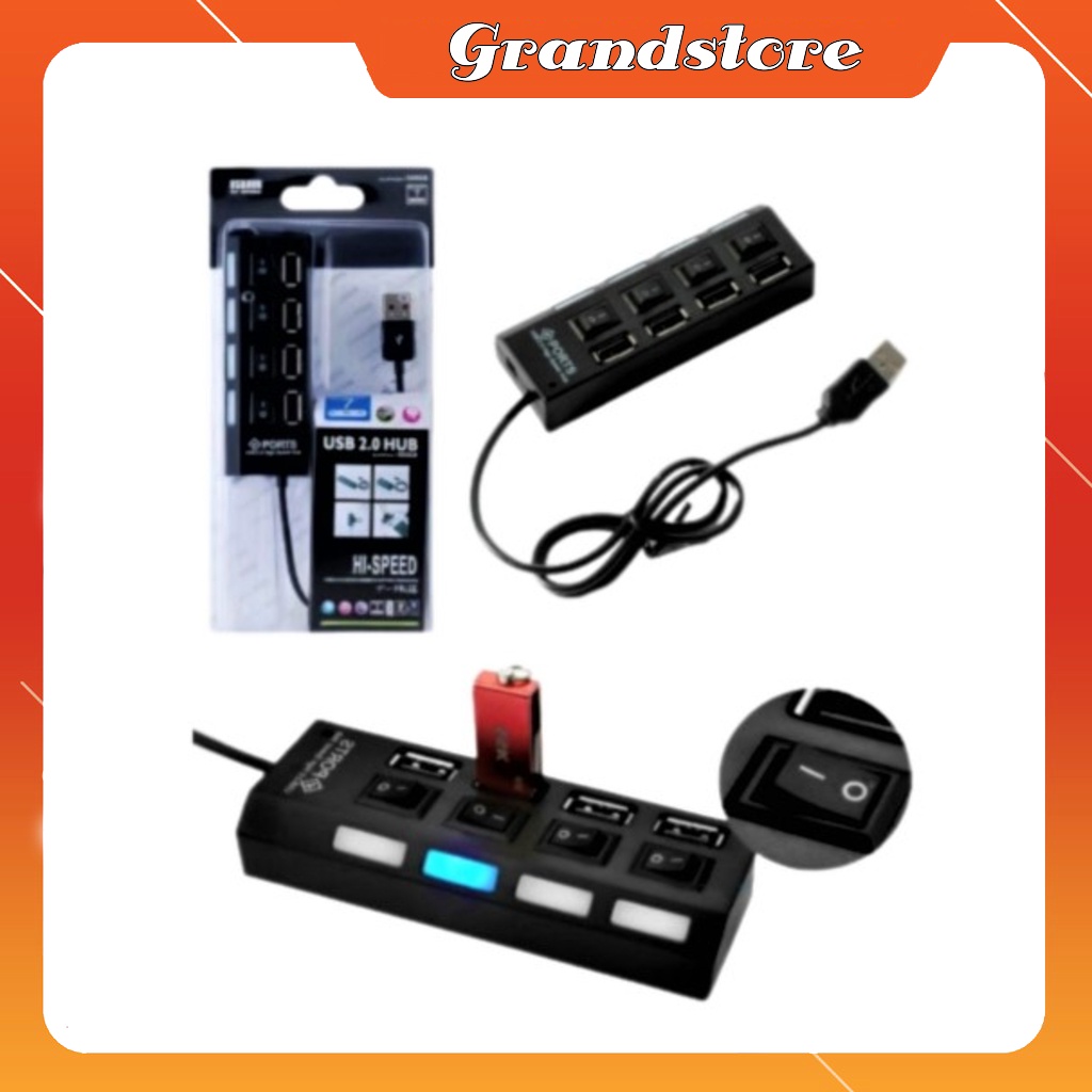 Hub chia 4 cổng usb có công tắc