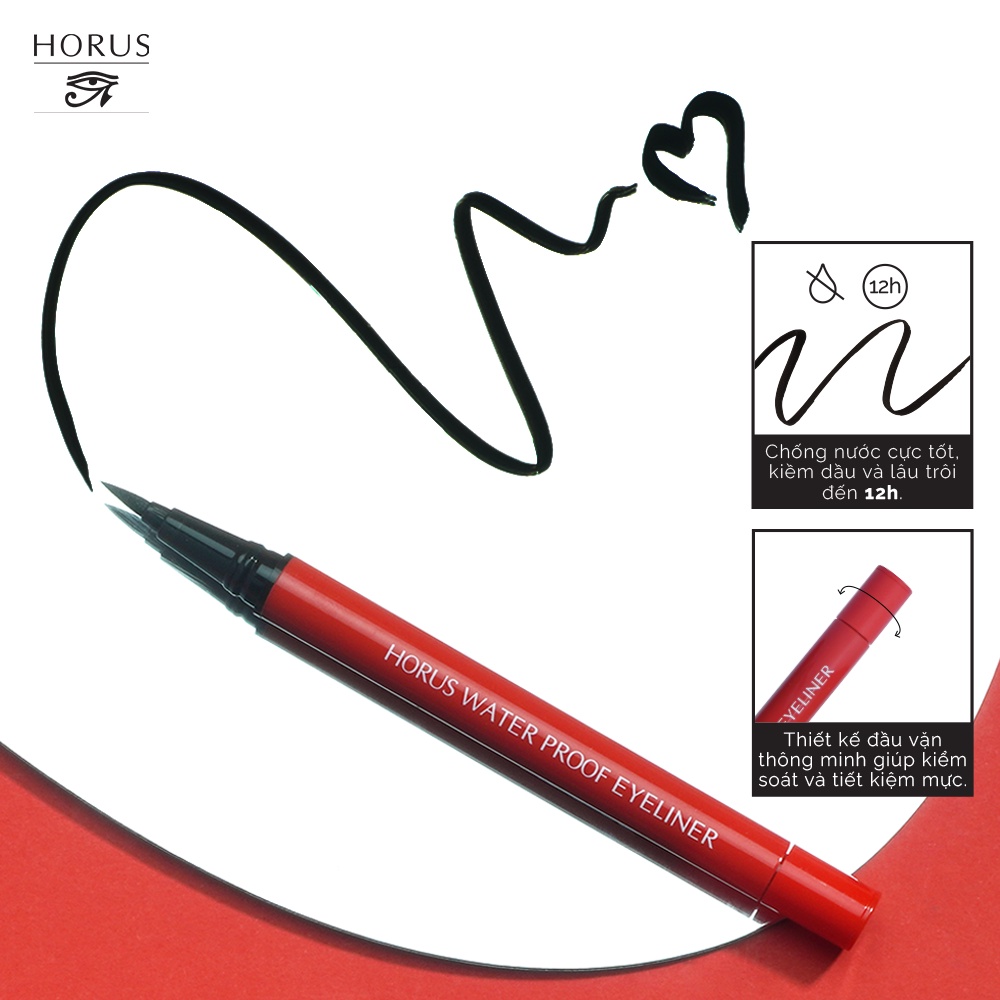 Kẻ mắt horus dạng bút lông màu đen 01 jet black 1g water proof eyeliner