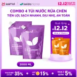 Combo 4 Túi Nước Rửa Chén Keido.home Túi 2L Hương Cam Gừng Tự Nhiên, Dịu Nhẹ Da Tay