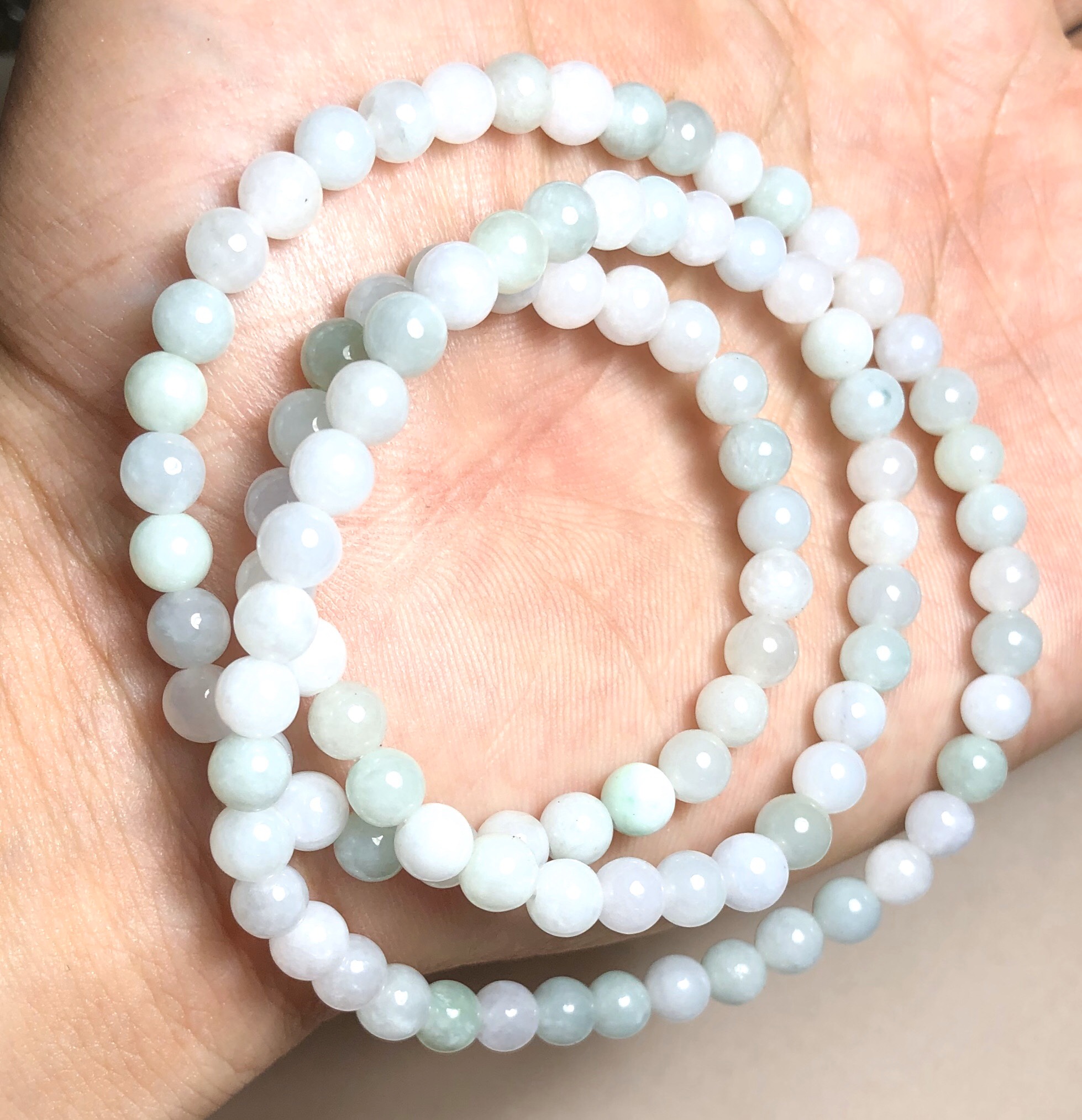 [FreeshipMAX] vòng tay đá ngọc cẩm thạch quấn 3 vòng 5.7mm