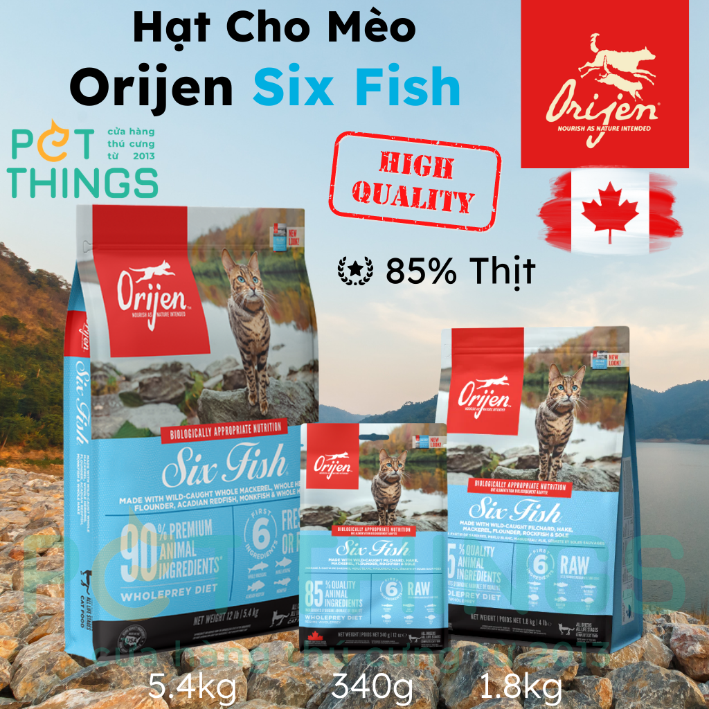 Orijen Cat Six Fish - Thức Ăn Hạt Cho Mèo Từ Cá biển