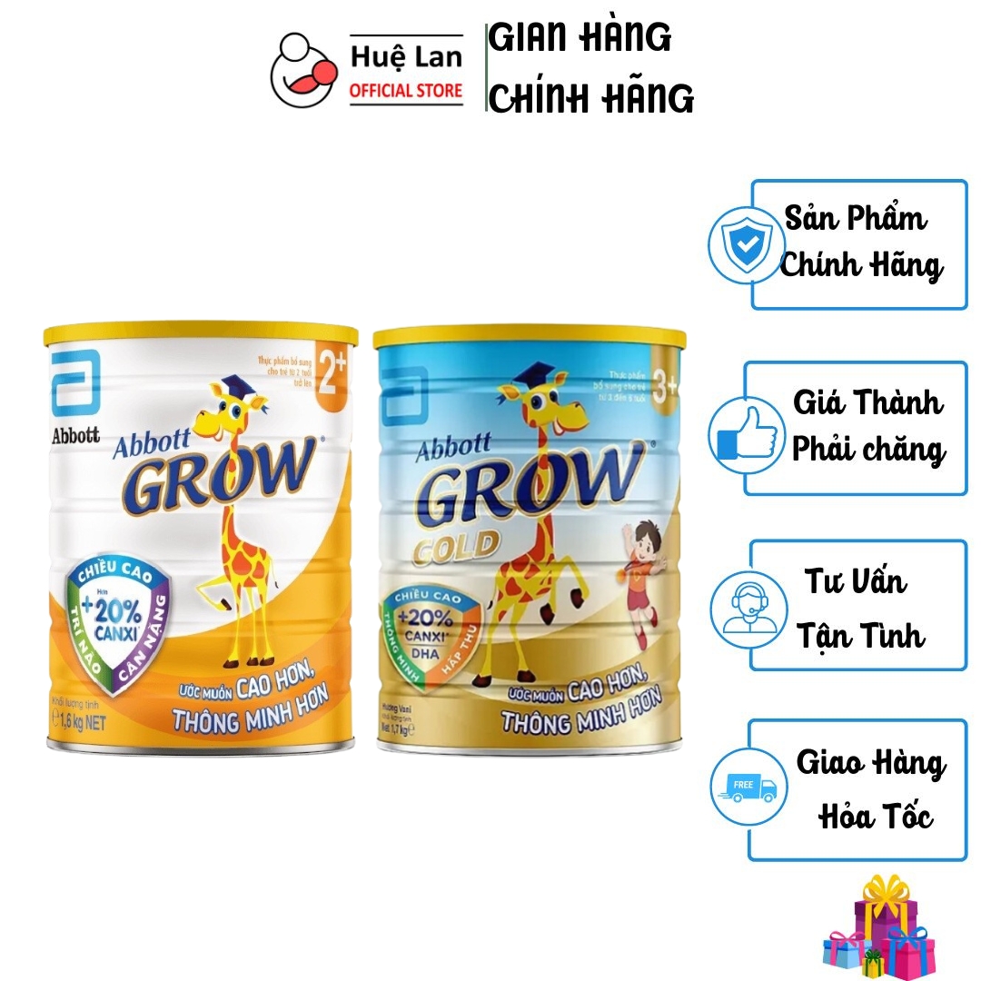 Sữa bột abbott grow 2+ 1.6kg / grow gold 3+ 1.7kg