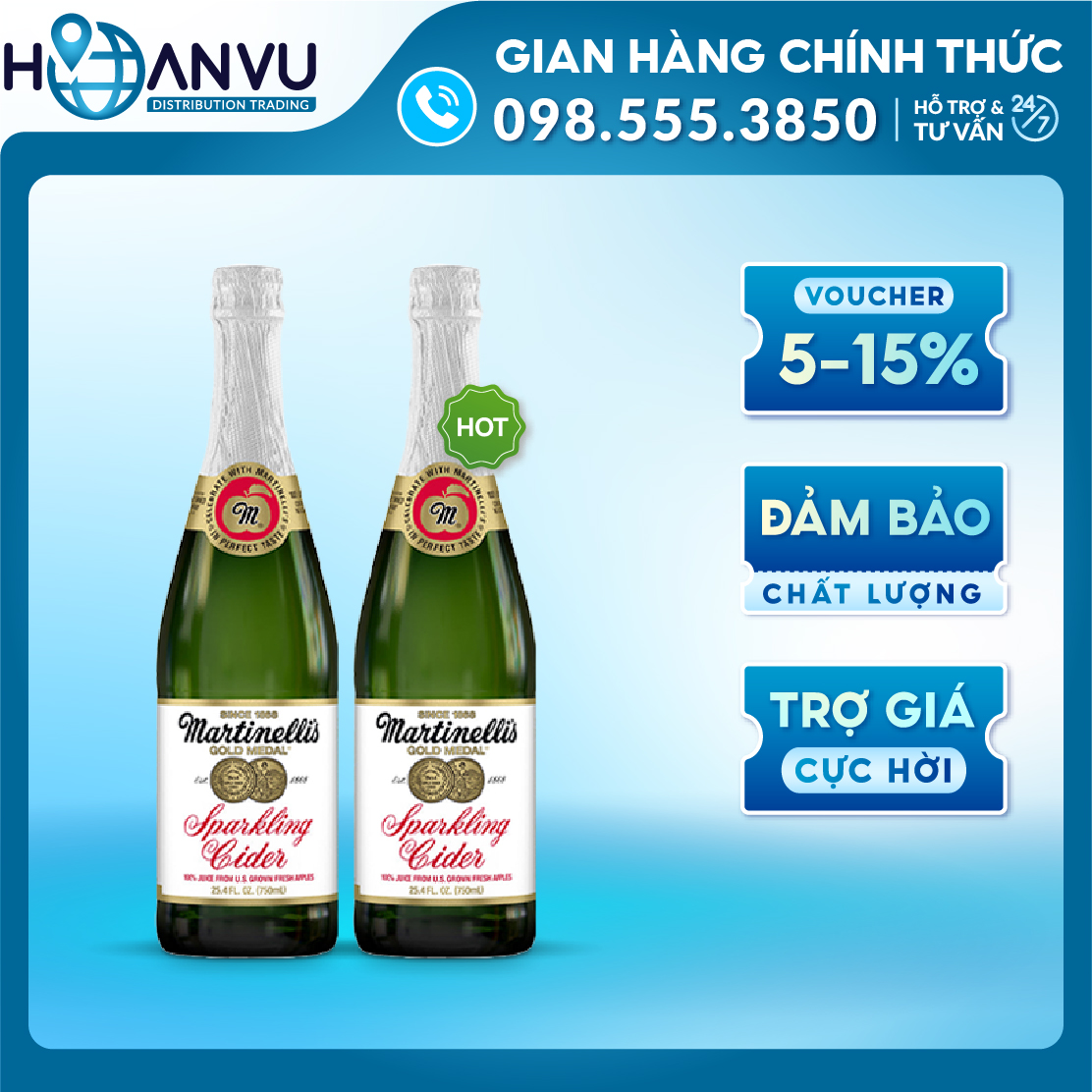 Nước Ép Táo Martinelli's Premium Sparkling Cider Apple