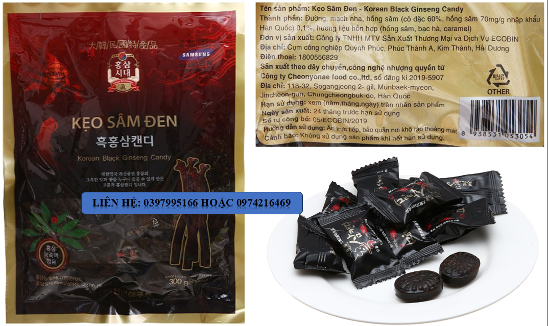 Kẹo sâm đen hàn quốc gói 300g