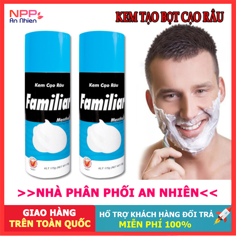 Bộ 2 chai Kem (Bọt) cạo râu Familiar 175g (Xanh dương)- NPP AN NHIÊN