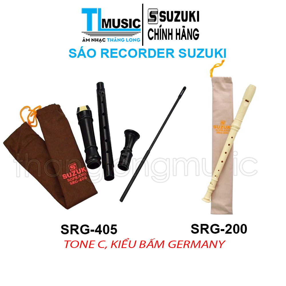 Chính Hãng Sáo Recorder Soprano Suzuki SRG405 & SRG200 ( Sáo Dọc )