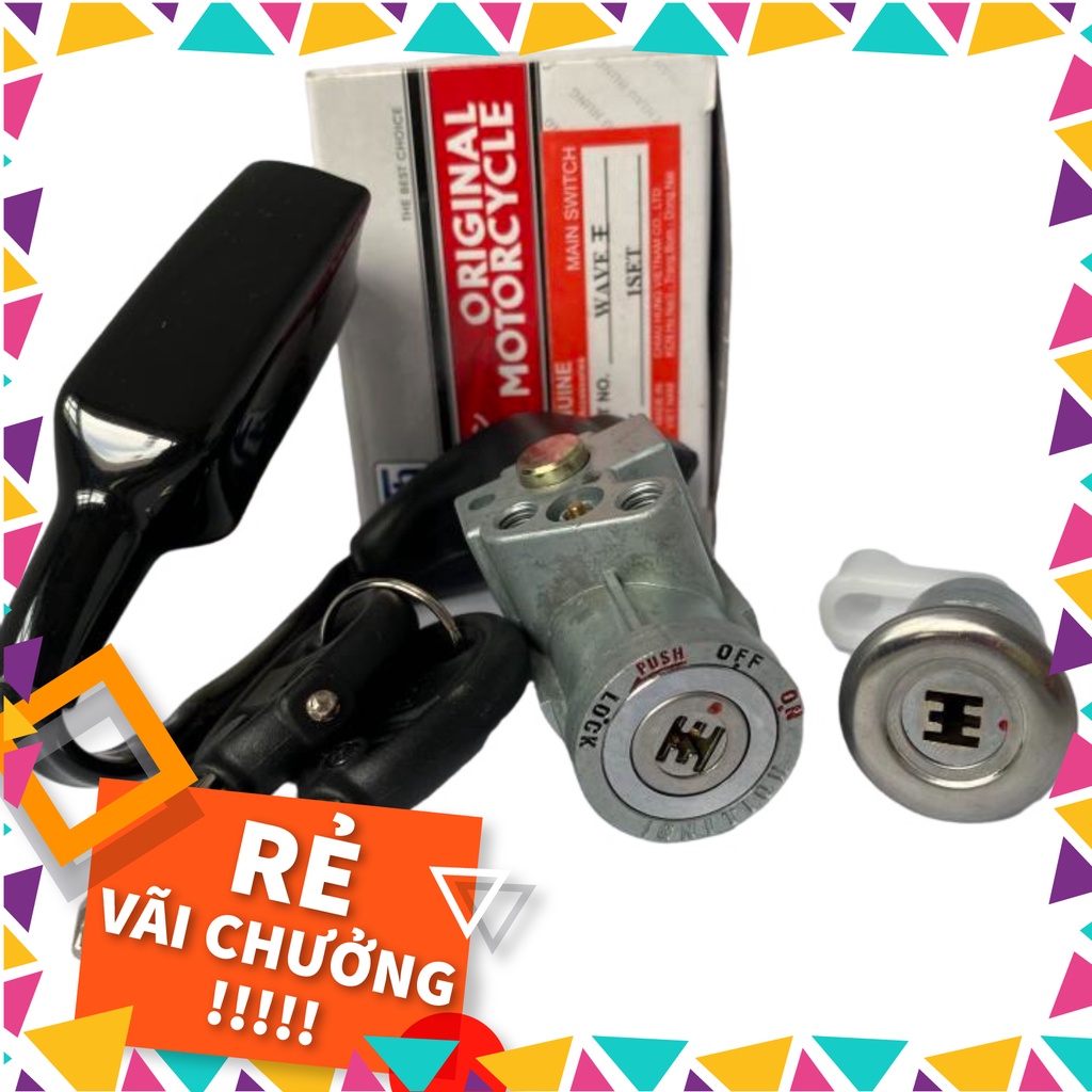 Bộ Ổ Khóa 6 Cạnh Chống Trộm Dành Cho Honda Wave A, Wave 100, 110, ZX Thái (Bộ Gồm Trước Và Sau)