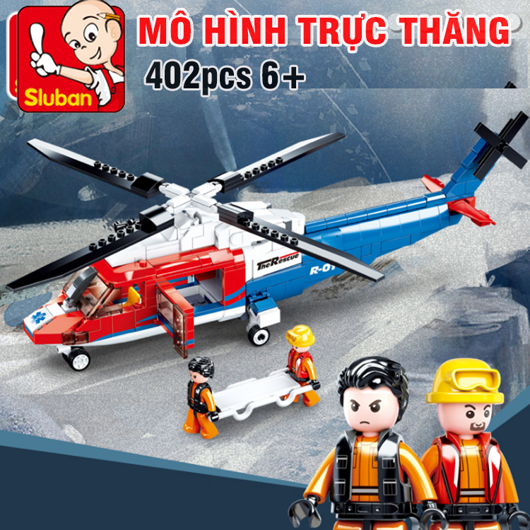 Mô hình lego máy bay trực thăng cứu hộ gồm 402 chi tiết đồ chơi lắp ghép