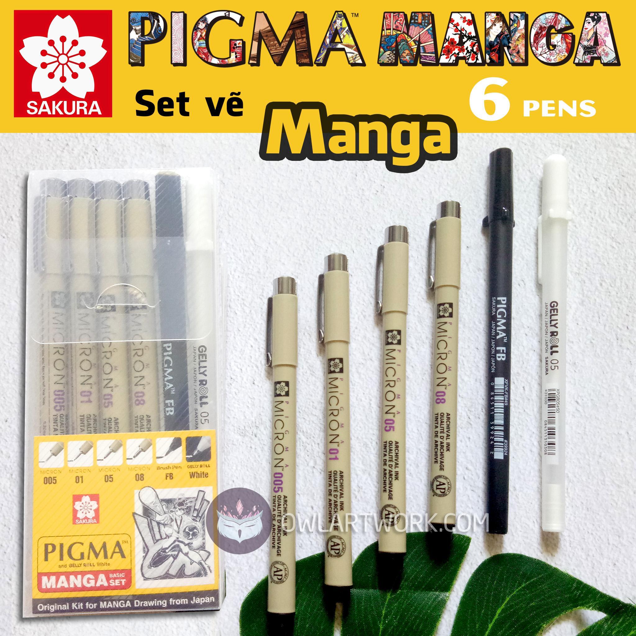 [HCM]Bút vẽ manga Sakura – Set 6 bút