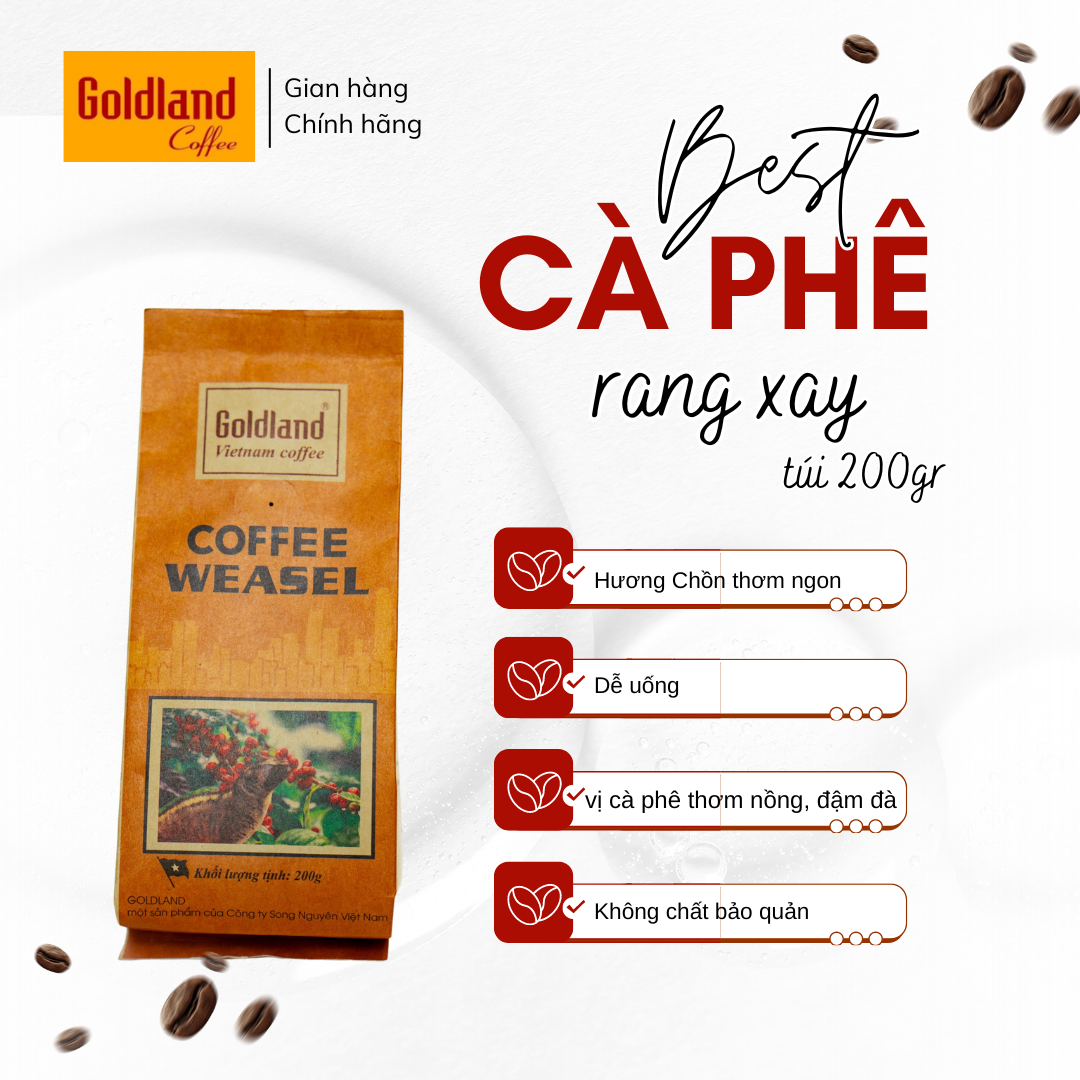  Cà phê chồn pha phin Goldland 200gr Cà phê Song Nguyên 