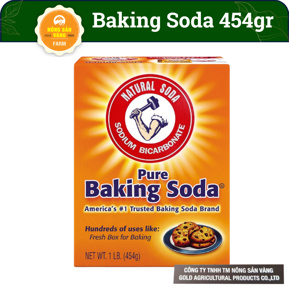 Bột baking soda 454g nhập khẩu mỹ tẩy tế bào chết dưỡng tóc trắng răng vệ sinh nhà cửa - nông sản vàng