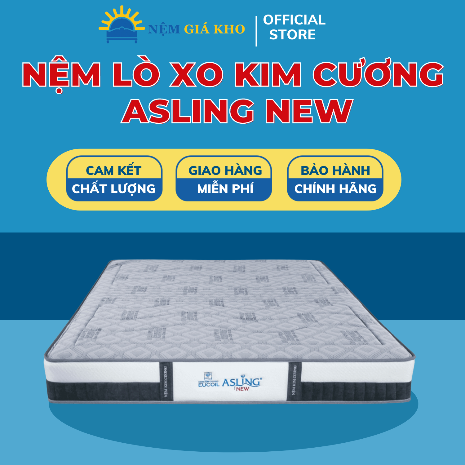 Đệm Lò Xo Kim Cương Asling New dày 25cm được kiểm hàng