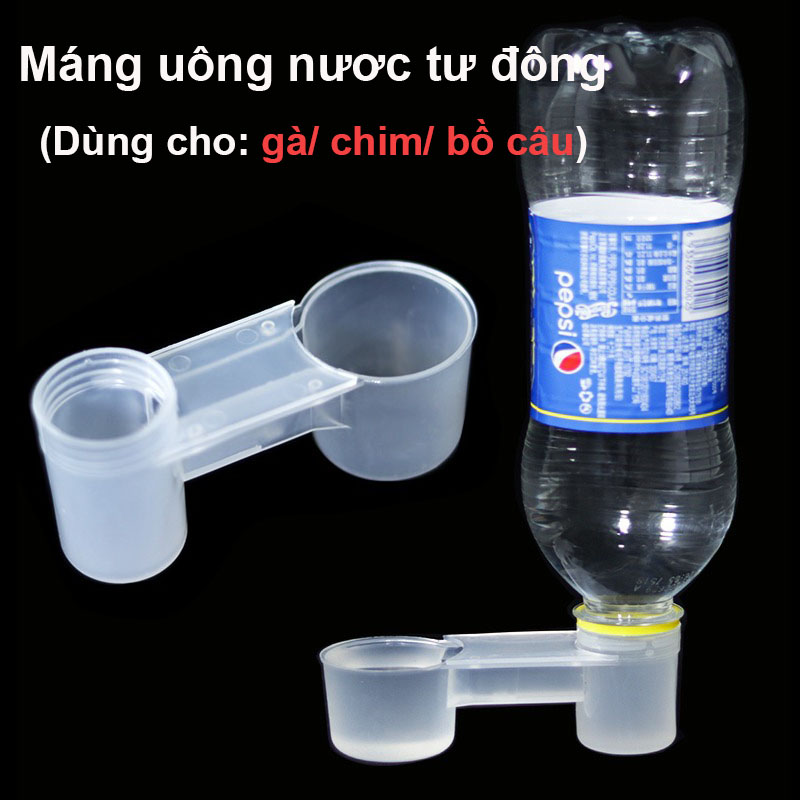 Máng uống nước tự động C2 lắp nút chai cho chim bồ câu, gà chất liệu nhựa an toàn - Núm uống tự động cho gà