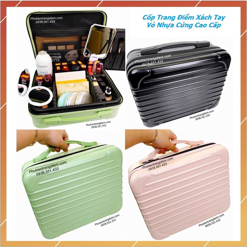 Cốp đựng mỹ phẩm cá nhân cỡ nhỏ vỏ nhựa cứng cao cấp - bh 12 tháng
