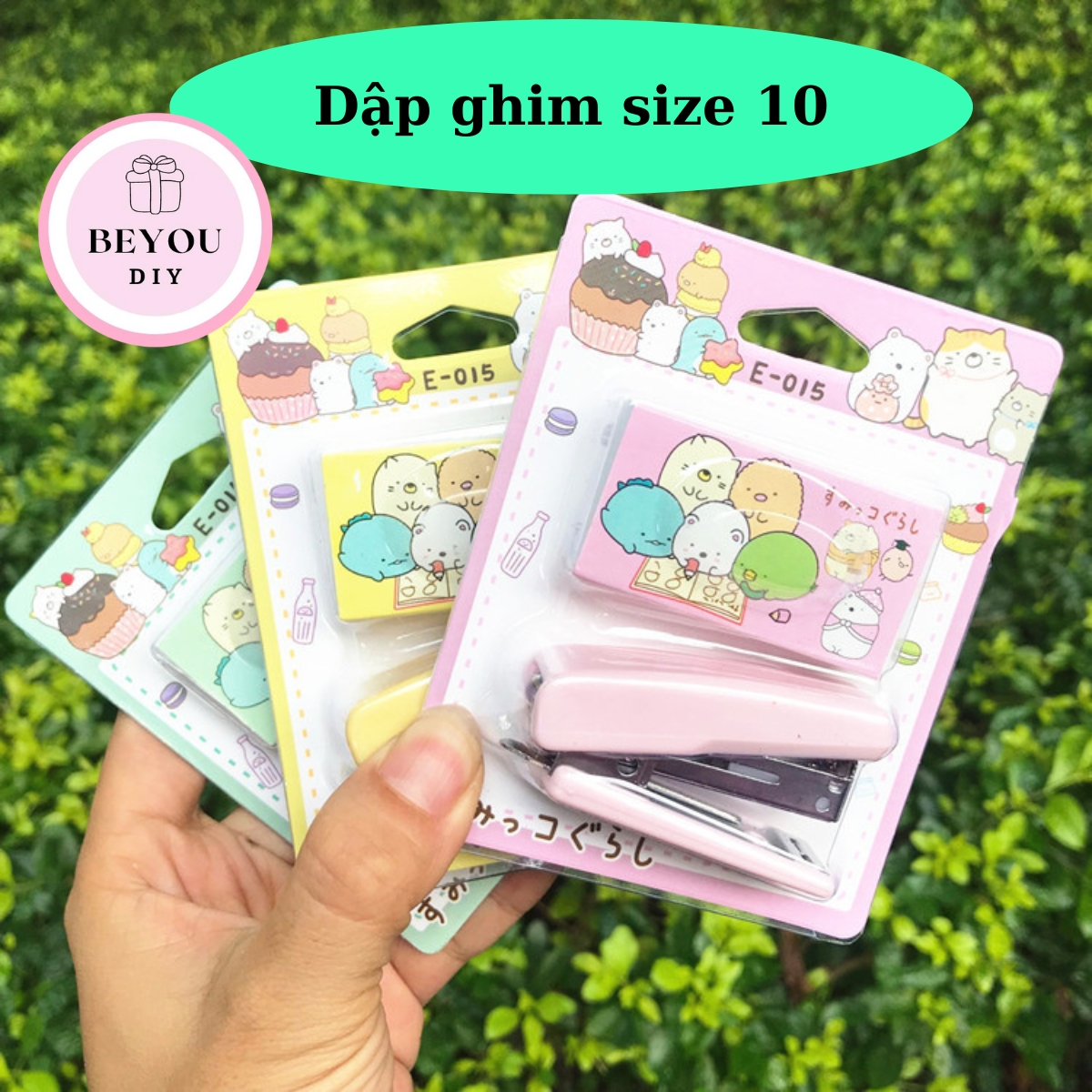 Đồ Bấm Kim Số 10 Dụng Cụ Dập Ghim Mini Màu Macaron Dễ Thương BEYOU