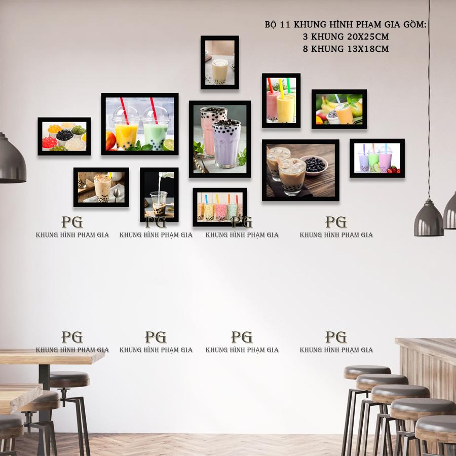 Bộ Khung Ảnh Treo Tường Trang Trí Quán Trà Sữa Đẹp, Hiện Đại- Khung Hình Phạm Gia PGC260