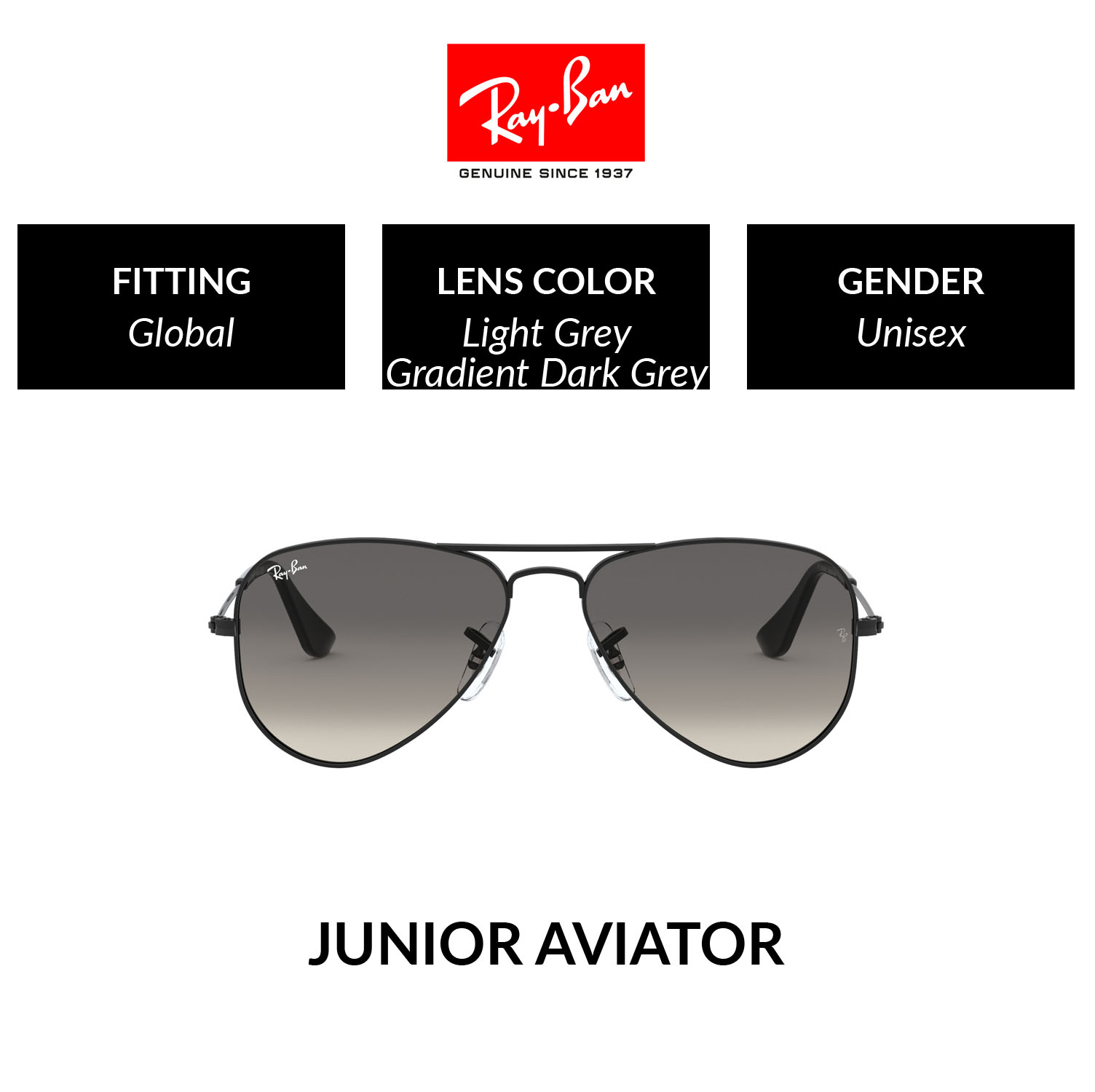 Mắt kính ray-ban cho trẻ em aviator - rj9506s 220/11 - kính mát size 52