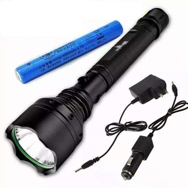 Đèn pin siêu sáng chống nước grose s015 tặng pin sạc cực trâu kèm hộp đựng