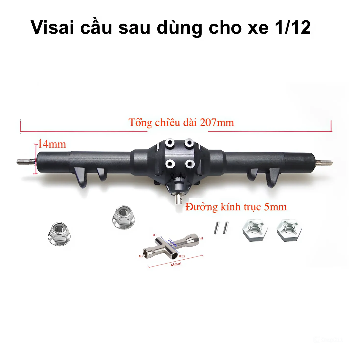 Vi sai cầu sau xe xe điều khiển từ xa 1:12 dùng chế xe địa hình, xe đua