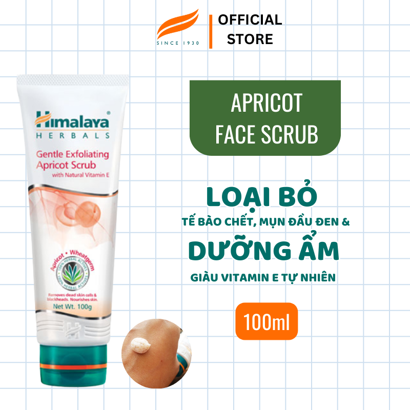 Tẩy tế bào chết trắng da mềm mịn từ quả mơ - Himalaya Gentle Exfoliating Apricot Scrub 100 g