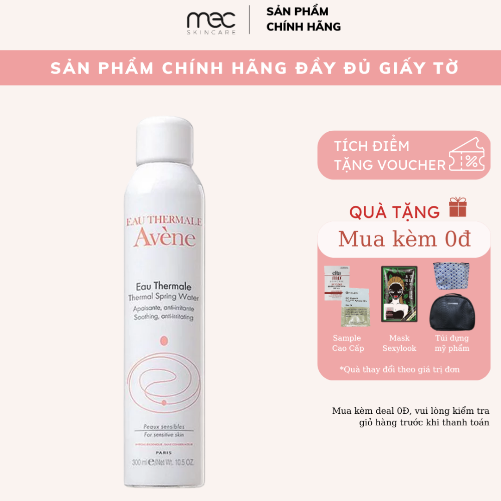 Xịt Khoáng dưỡng chất cho da nhạy cảm Avene Thermal Water 300ml - Mecskincare