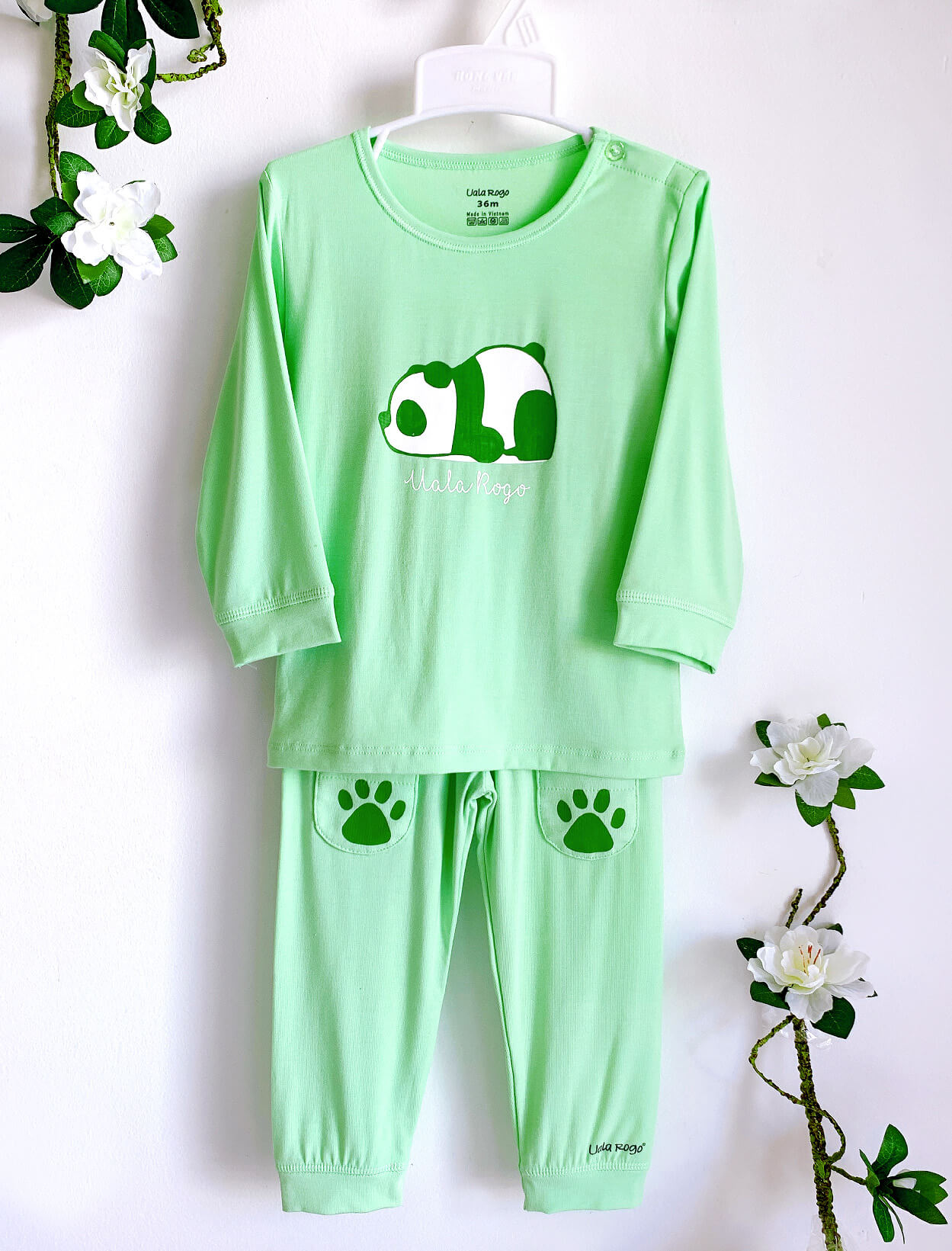 [HCM]Bộ dài tay Petit gấu Panda - Uala Rogo - Quần áo trẻ em