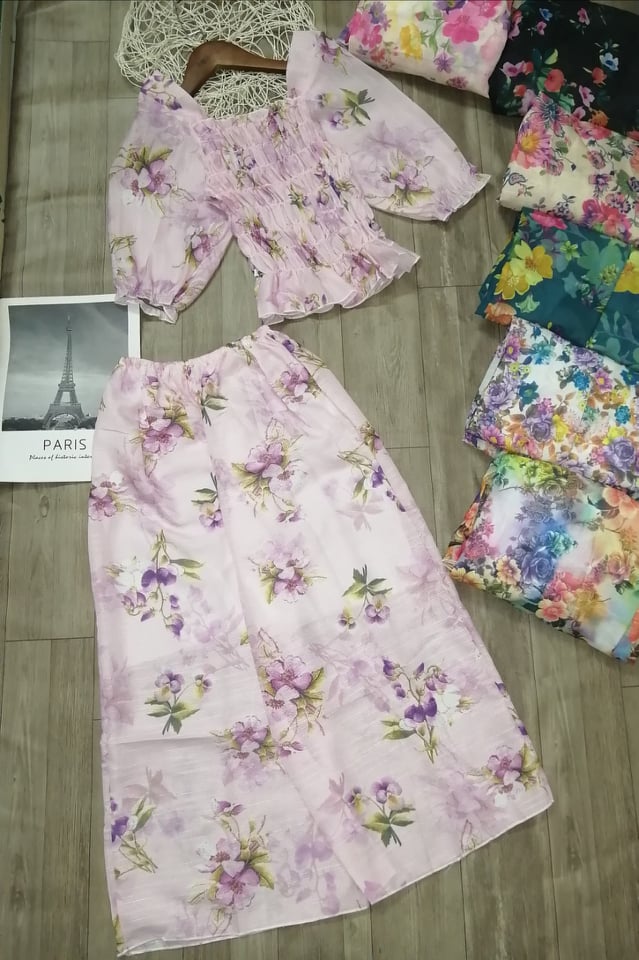 Sét tiểu thư hoa voan Thái