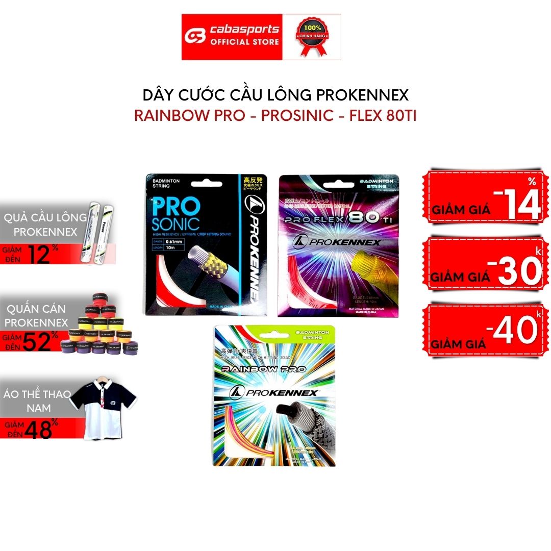 Dây cước cầu lông prokennex prosonic, pro flex 80ti, tetratech 66 bền đẹp