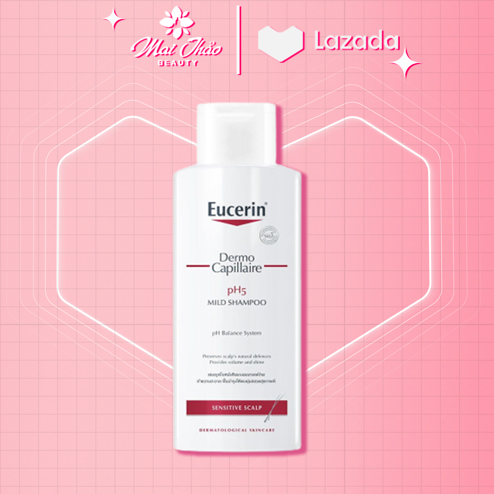 Eucerin Dầu gội pH5 dành cho da dầu nhạy cảm pH5 Mild Shampoo 250ml