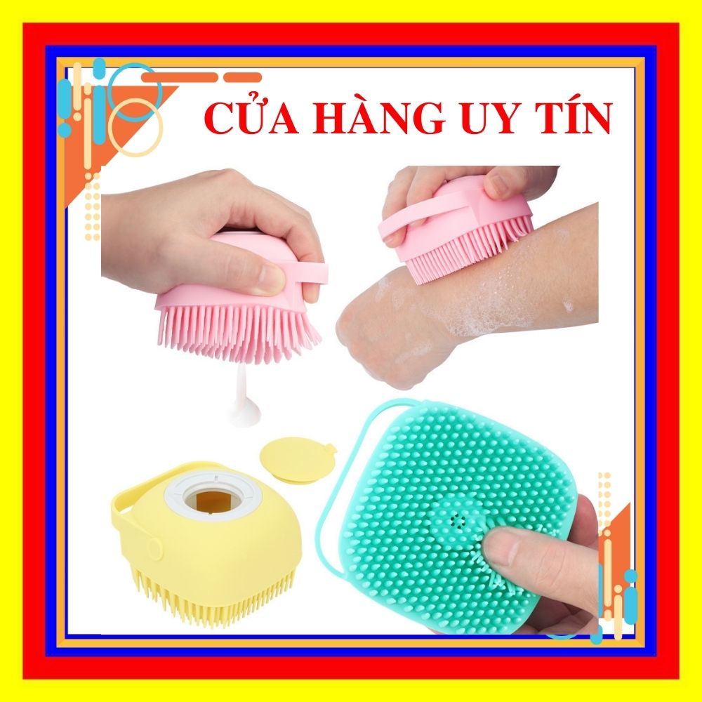 [HCM]Bông tắm silicone chứa sữa tắm massage siêu tiện lợi siêu mềm siêu sạch