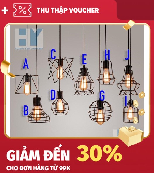 [HCM]Đèn Thả: Mẫu đèn thả rọ sắt trang trí nhiều kiểu dáng ( giá chưa bao gồm bóng khách nhé)