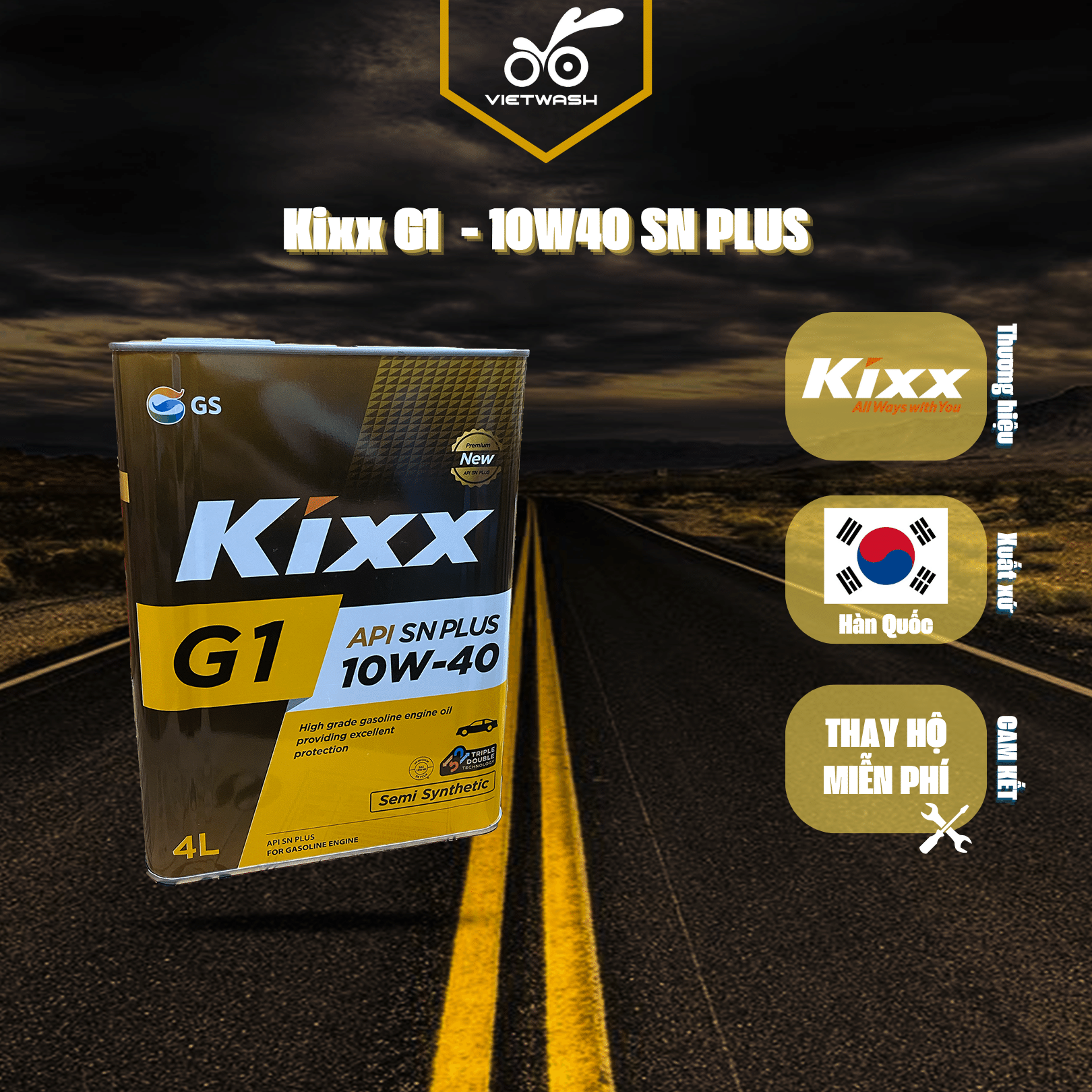 Nhớt ô tô kixx g1 10w40 api sn plus 4l