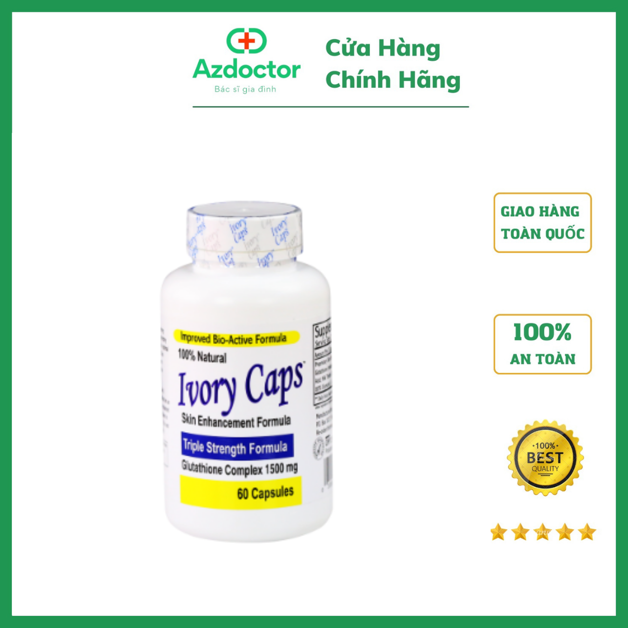 Viên uống hỗ trợ trắng da ivory cap s viên uống bổ sung glutathione azdoctor