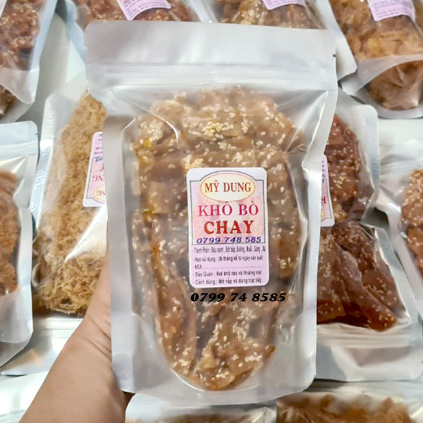 Khô bò chay 200gr nhà làm date 6 tháng