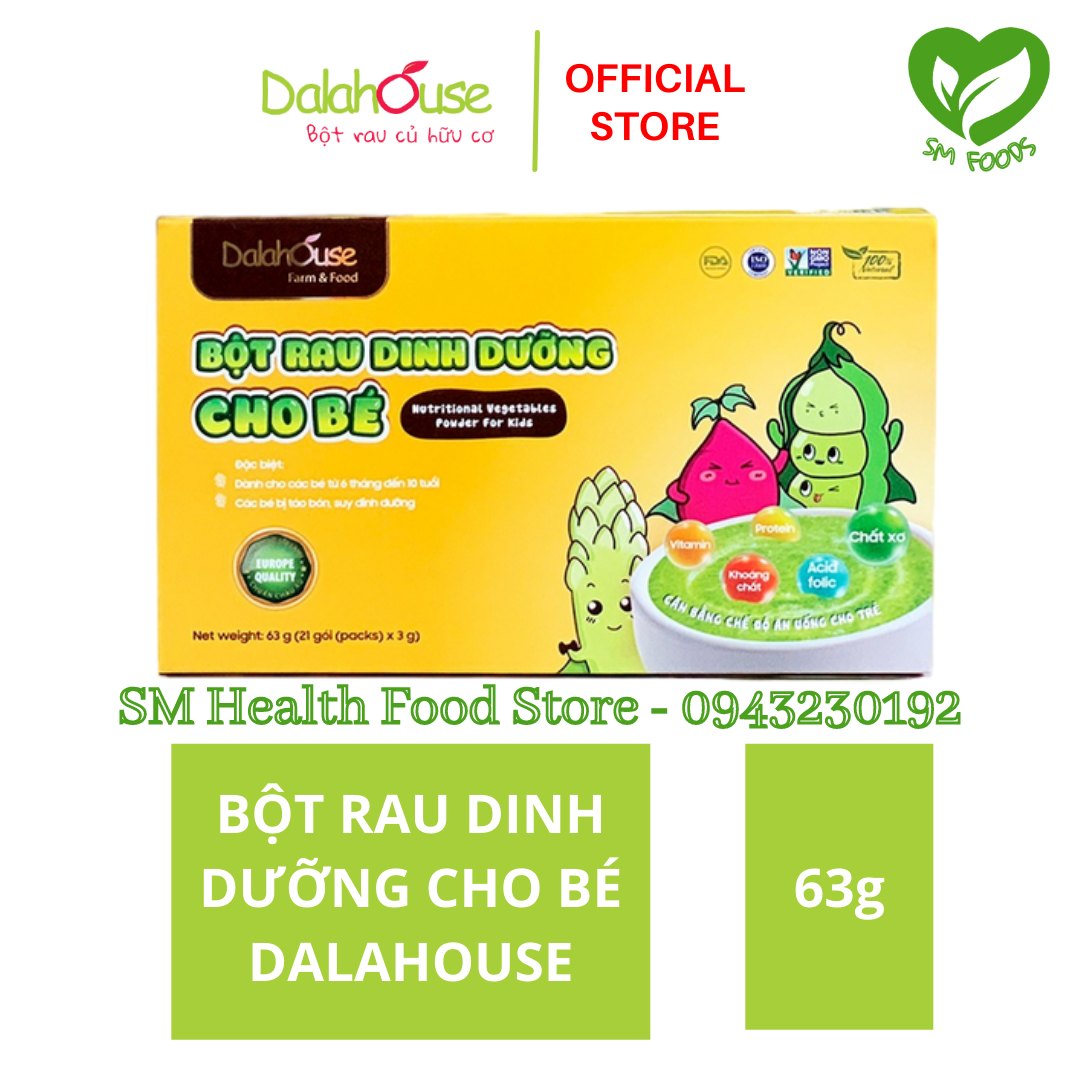 Bột Rau Dinh Dưỡng Cho Bé Dalahouse Hộp 21g / 63g - Bột Rau Củ Ăn Dặm Cho Bé