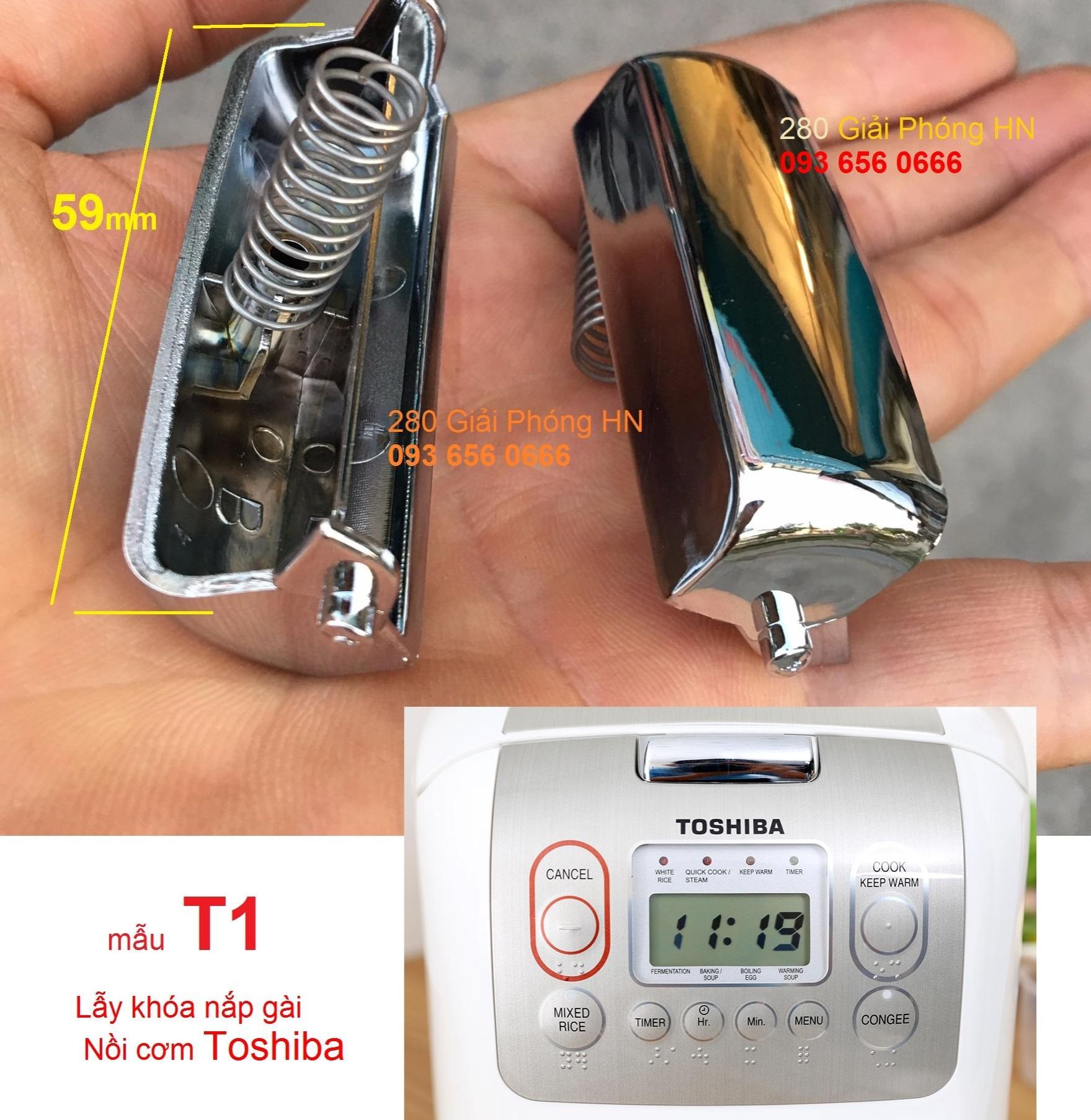 Lẫy nồi cơm điện tử toshiba - lẫy gài mở khóa nắp nồi cơm dành cho toshiba model rc-18nmf và rc-10mnf
